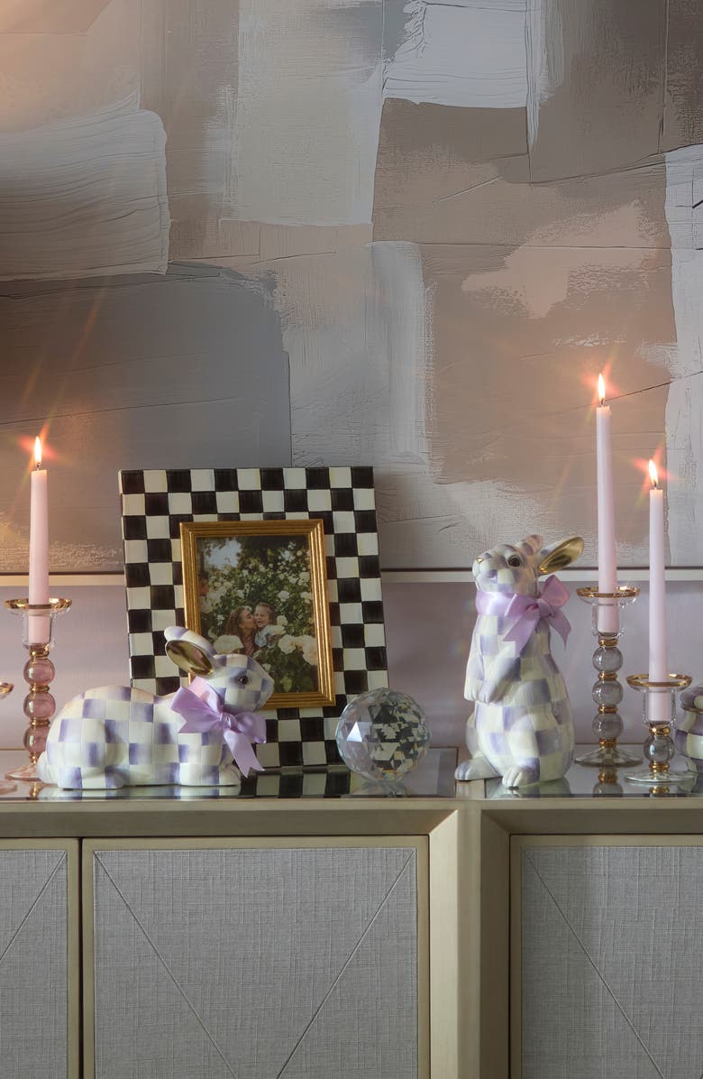 MACKENZIE CHILDS Violet Check Standing Bunny, Alternate, color, Purple