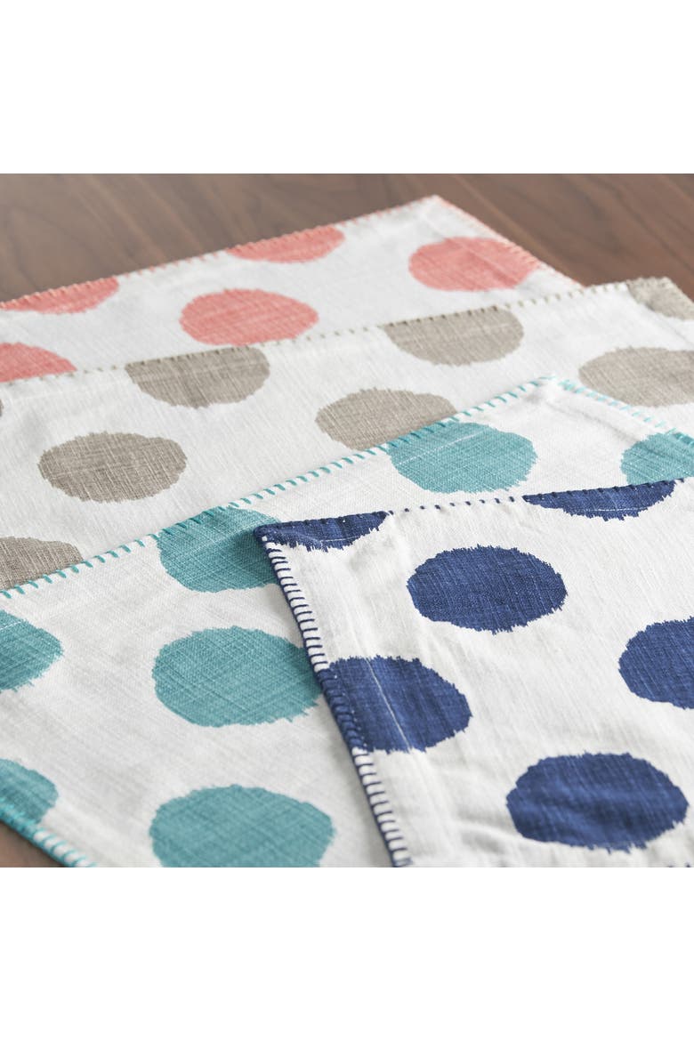 Dot 100% Cotton Placemat Collection 14" x 20", Alternate, color, Dark Blue