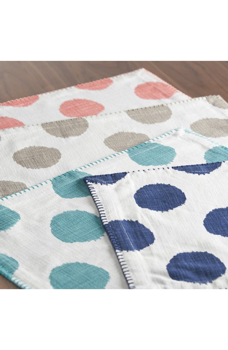 carol 
frank Dot 100% Cotton Placemat Collection 14" x 20", Alternate, color, Brown