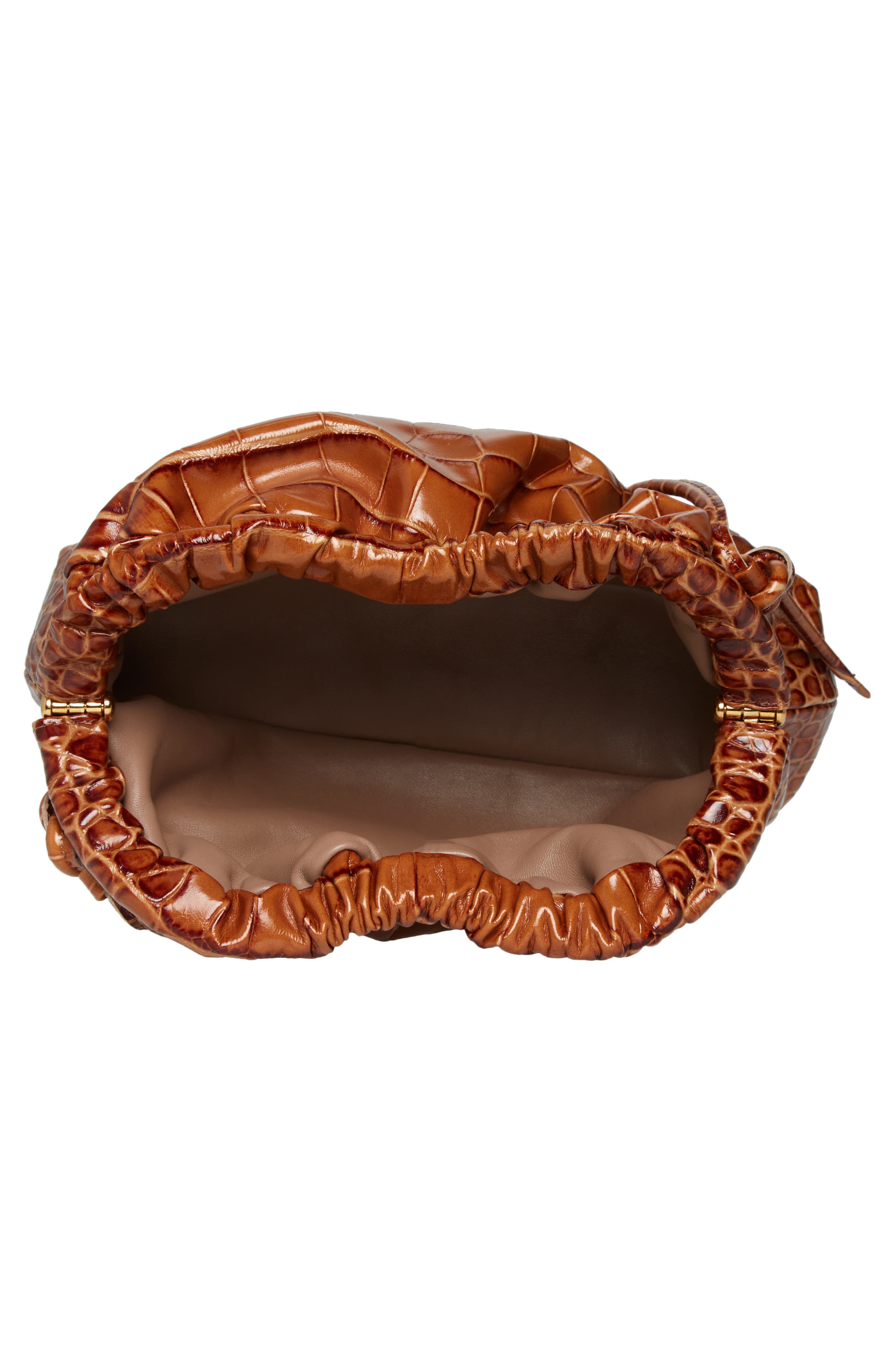 Mansur Gavriel Mini Cloud Croc Embossed Leather Clutch, Alternate, color, 