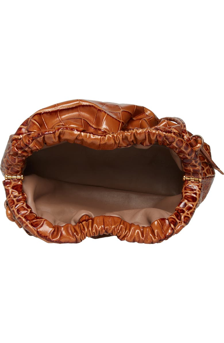 Mansur Gavriel Mini Cloud Croc Embossed Leather Clutch, Alternate, color,