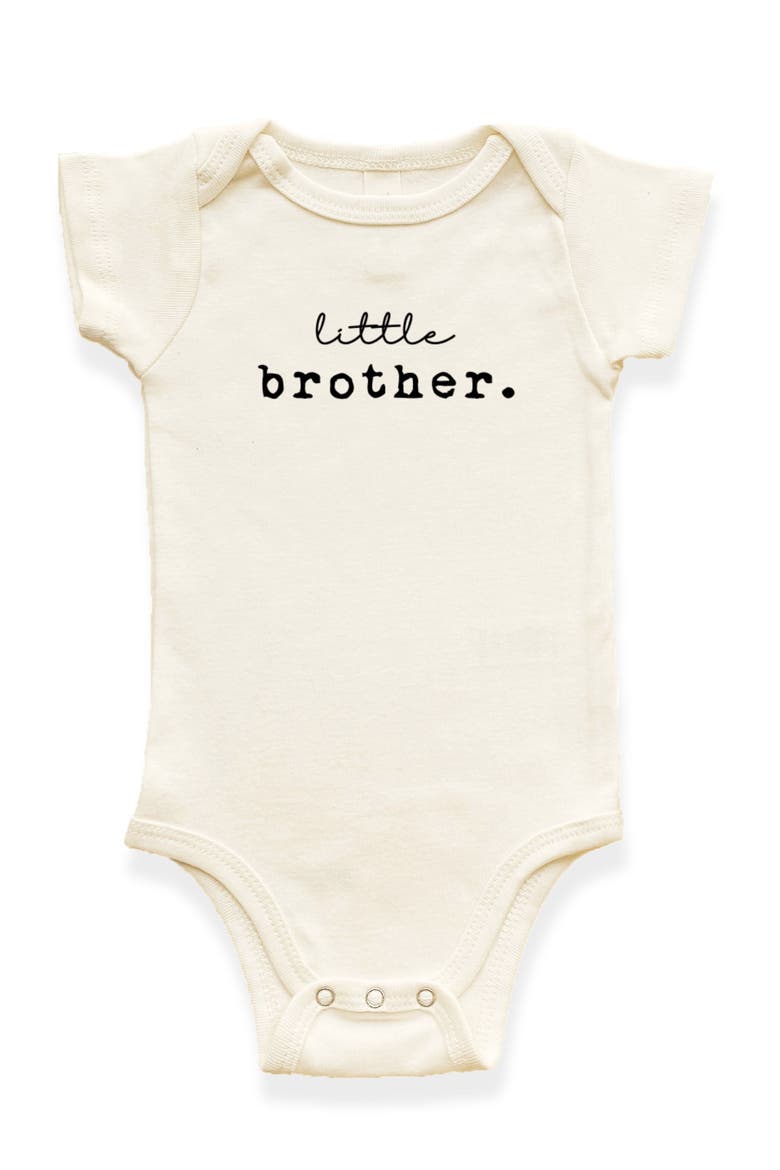 Little Brother Organic Baby Bodysuit, Main, color, Natural Black Lettering