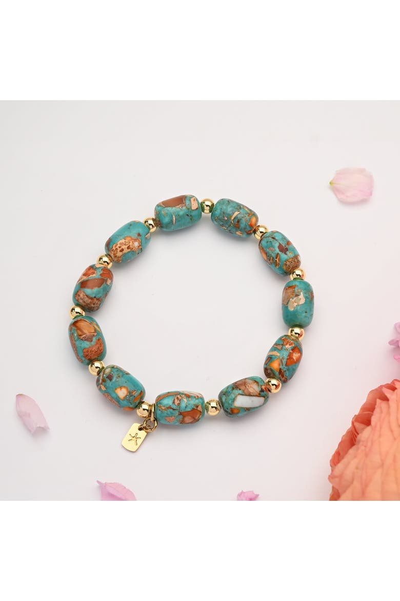 Sierra Bloom Turquoise Emperor Stone Beaded Bracelet, Alternate, color, Turquoise