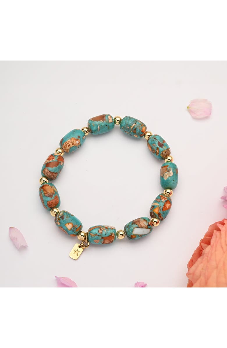 Starfish Project Sierra Bloom Turquoise Emperor Stone Beaded Bracelet, Alternate, color, Turquoise