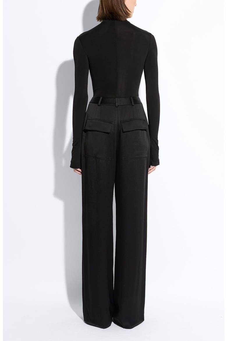 Jersey Mock Neck Bodysuit, Alternate, color, Black