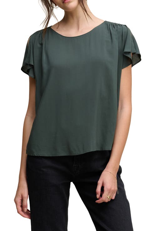 Smocked Shoulder Rayon Top