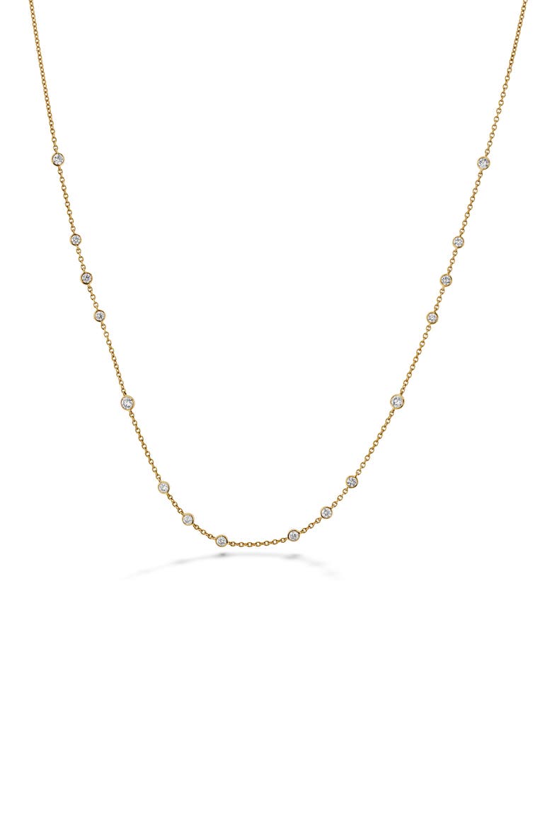 Cascade Diamond Station Necklace, Main, color, YELLOW GOLD