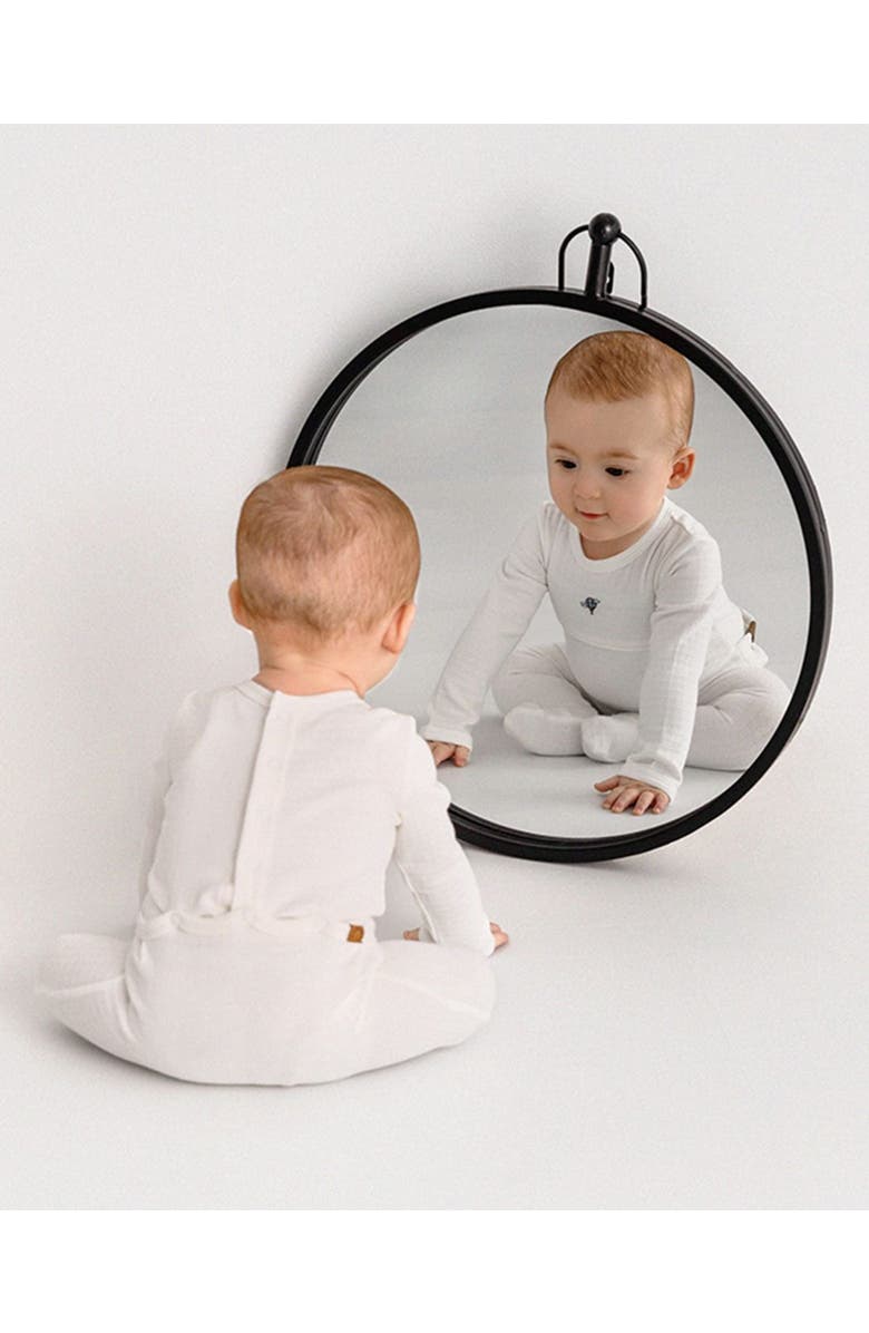 MiniMoi Waffle Footie with Embroidered Hot Air Balloon, Alternate, color, Winter White