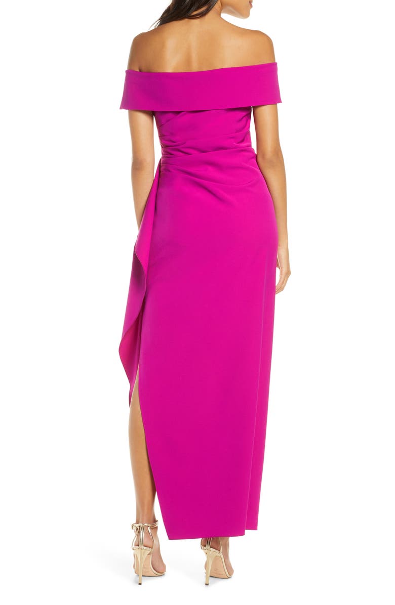 Vince Camuto Off the Shoulder Crepe Column Gown, Alternate, color,