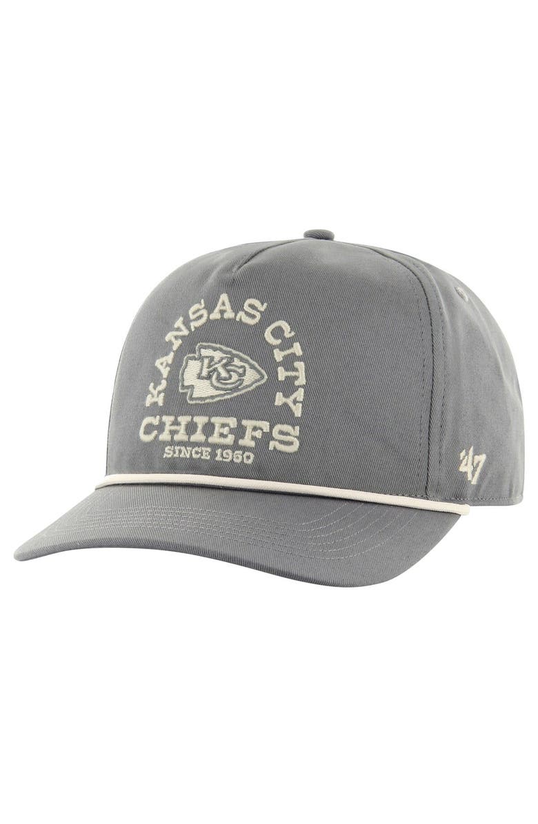 '47 Men's '47 Gray Kansas City Chiefs Canyon Ranchero Hitch Adjustable Hat, Main, color, 