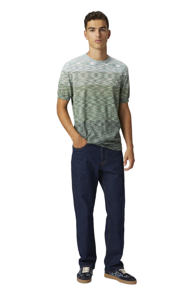 Missoni Crewneck T-shirt In Dégradé Slub Cotton, Main, color, 