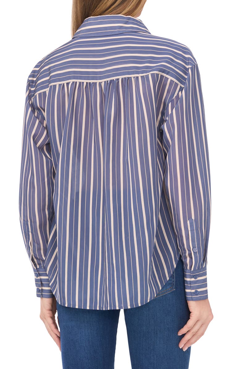 Ted Baker Elise Stripe Button-Up Shirt, Alternate, color, Swift Seas