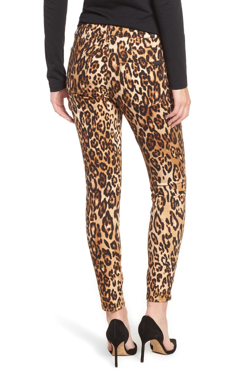 7 For All Mankind Seven7 Leopard Print Ankle Skinny Jeans, Alternate, color, 
