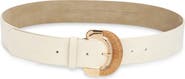 NORDSTROM RACK Rattan Buckle Faux Suede Belt