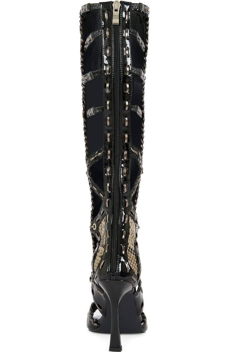 AZALEA WANG Indrani Snake Gladiator Boot, Alternate, color, Black