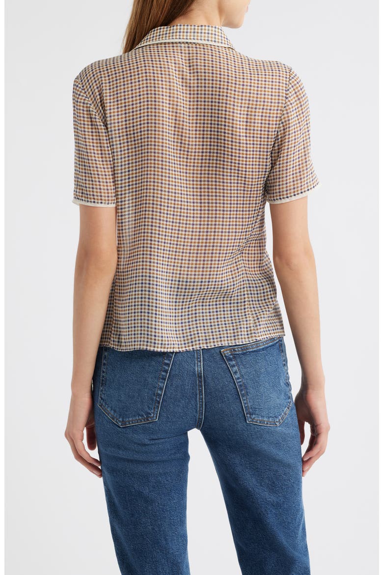 The Houndstooth Silk Short Sleeve Button-Up Shirt, Alternate, color, HOUNDSTOOTH MULTI