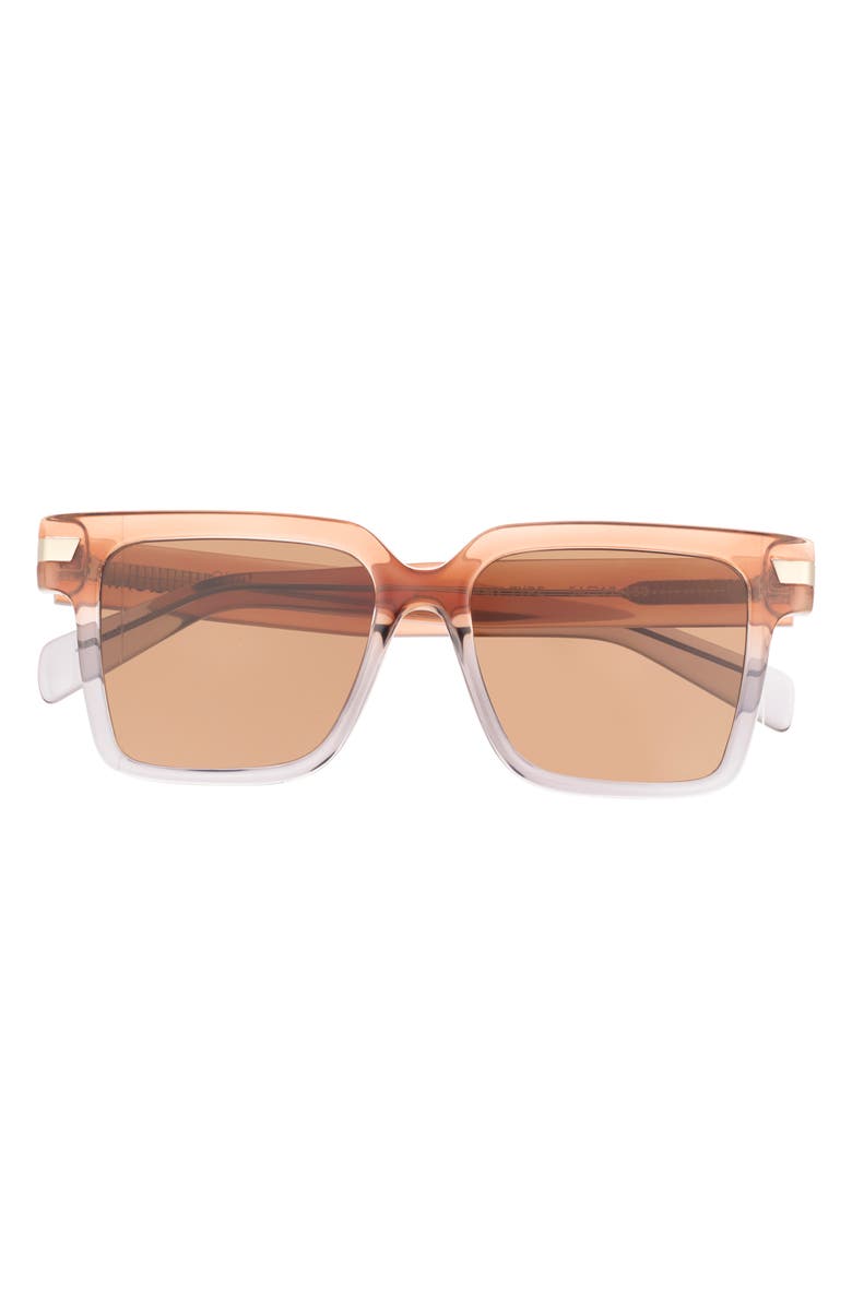 QUAY My Type 54mm Square Sunglasses, Main, color, Tan Clear/ Brown