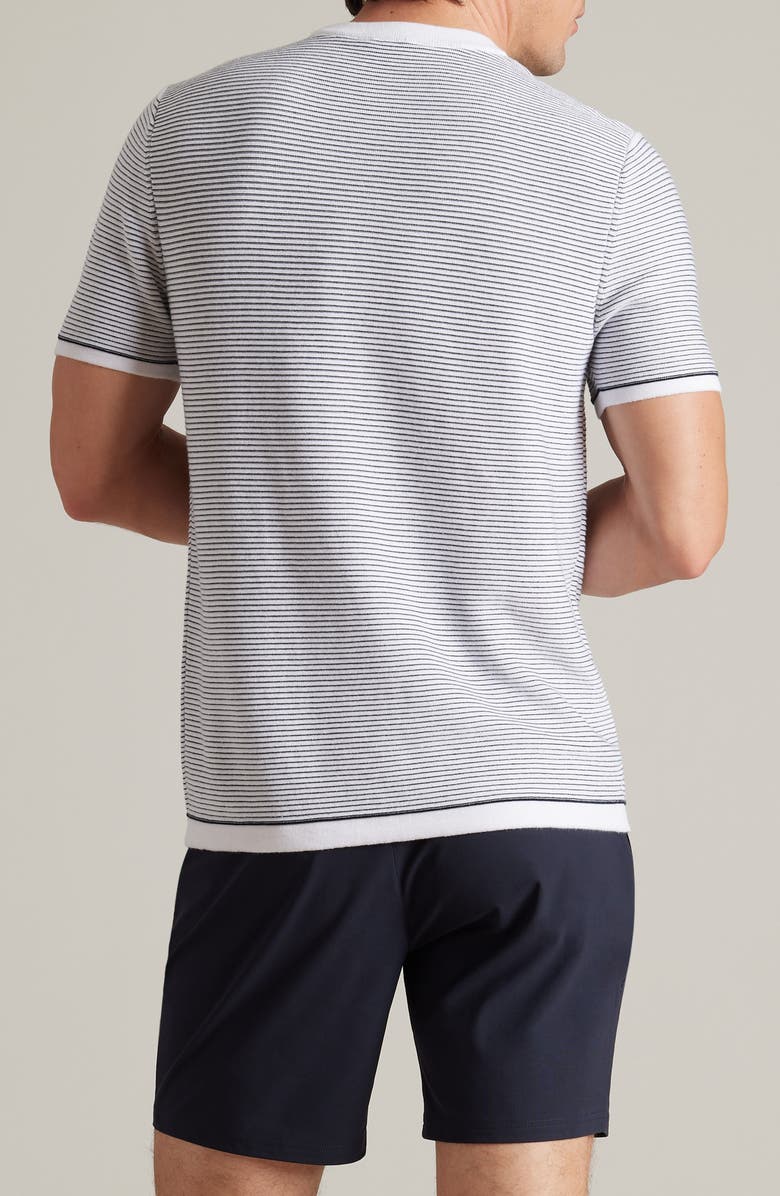 Rhone Compass Knit Stripe T-Shirt, Alternate, color, White/ True Navy Stripe