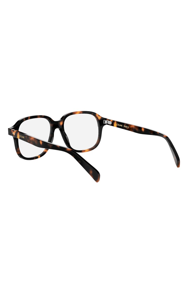 CELINE 54mm Thin Geometric Optical Glasses, Alternate, color, Dark Havana