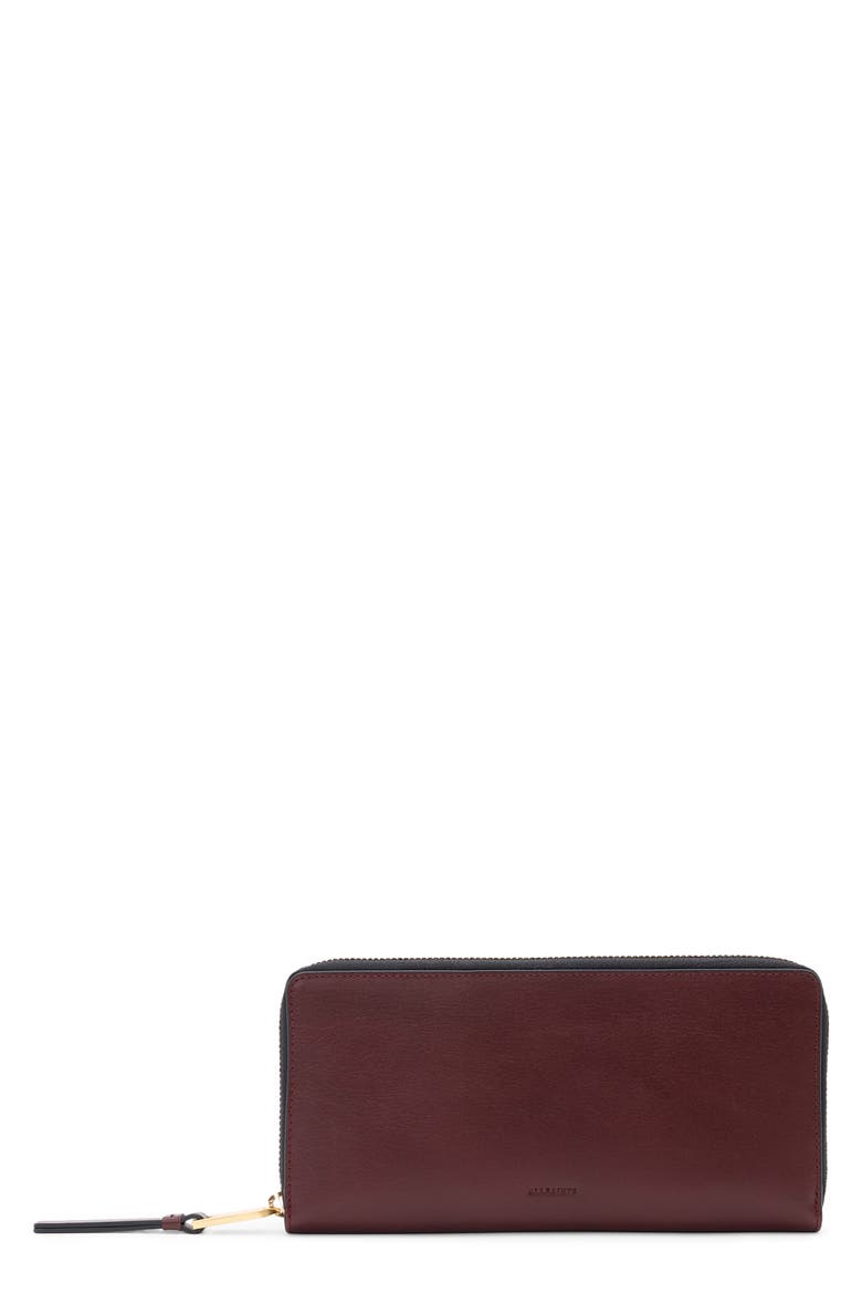Leather Travel Wallet, Main, color, DARK RED