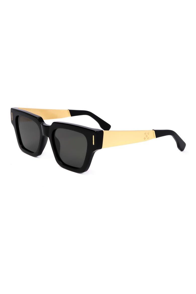 56mm Square Sunglasses, Alternate, color, BLACK