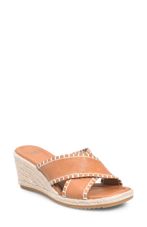 Söfft Indie Espadrille Platform Wedge Slide Sandal In Luggage
