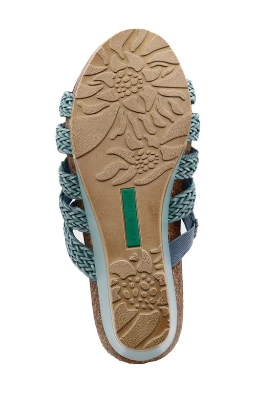 David Tate Fabiana Platform Wedge Slide Sandal In Denim