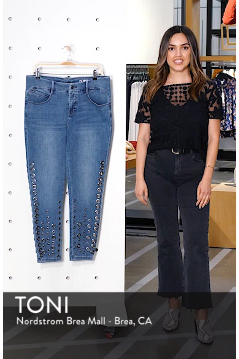 Grommet Ankle Skinny Jeans video