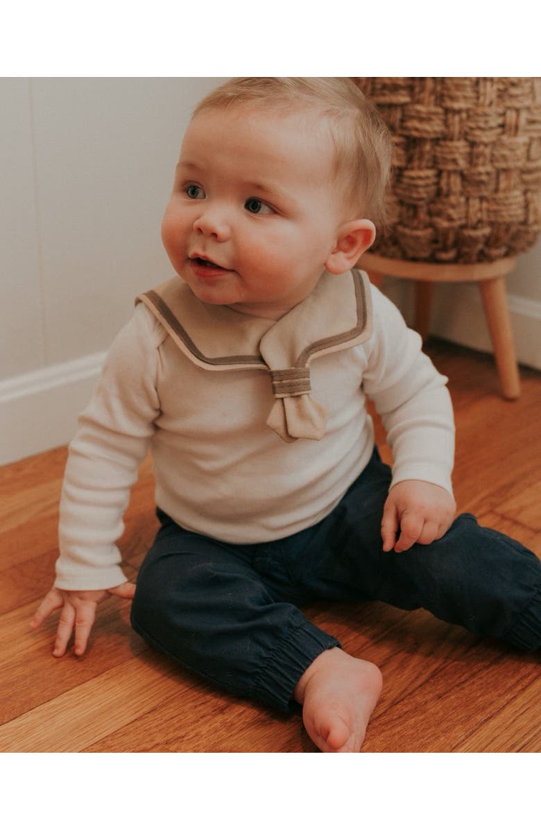 Piper&Cloth Sailor Collar, Alternate, color, Cocoa Stripe