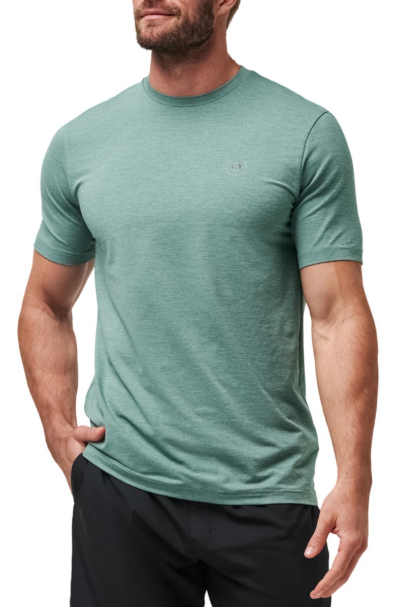 TravisMathew Scenic Vista Logo T-Shirt, Main, color, Heather Silver Pine