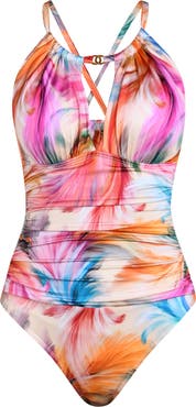 La Blanca Feathered Impression One-Piece Swimsuit