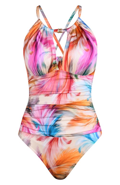 La Blanca Feathered Impression One-piece Swimsuit In Multi