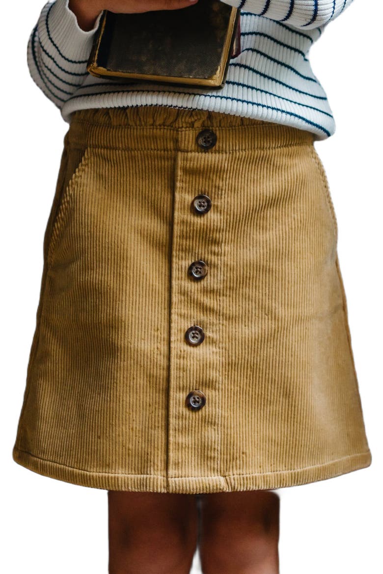 Girls' Corduroy Cinch Waist Skirt, Kids, Alternate, color, Medium Brown Corduroy