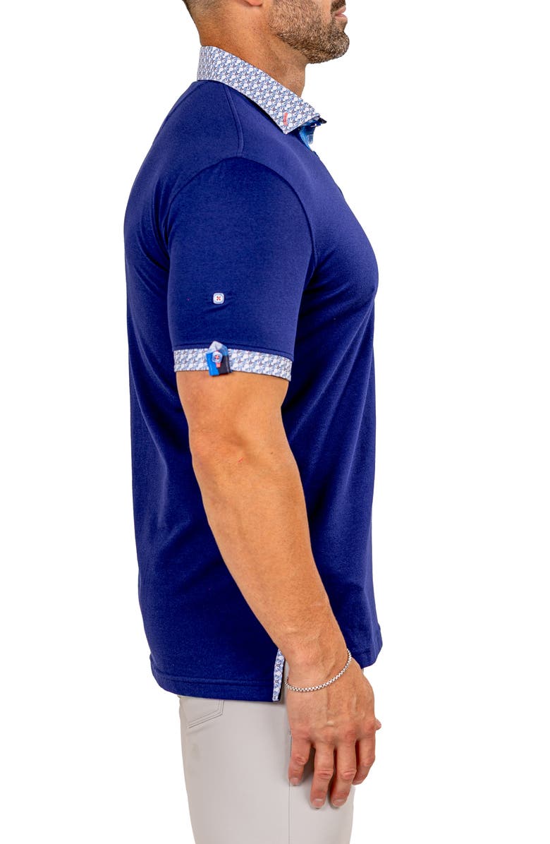 Maceoo Newton Marthyr0025 Blue Button-Down Piqué Polo, Alternate, color, 