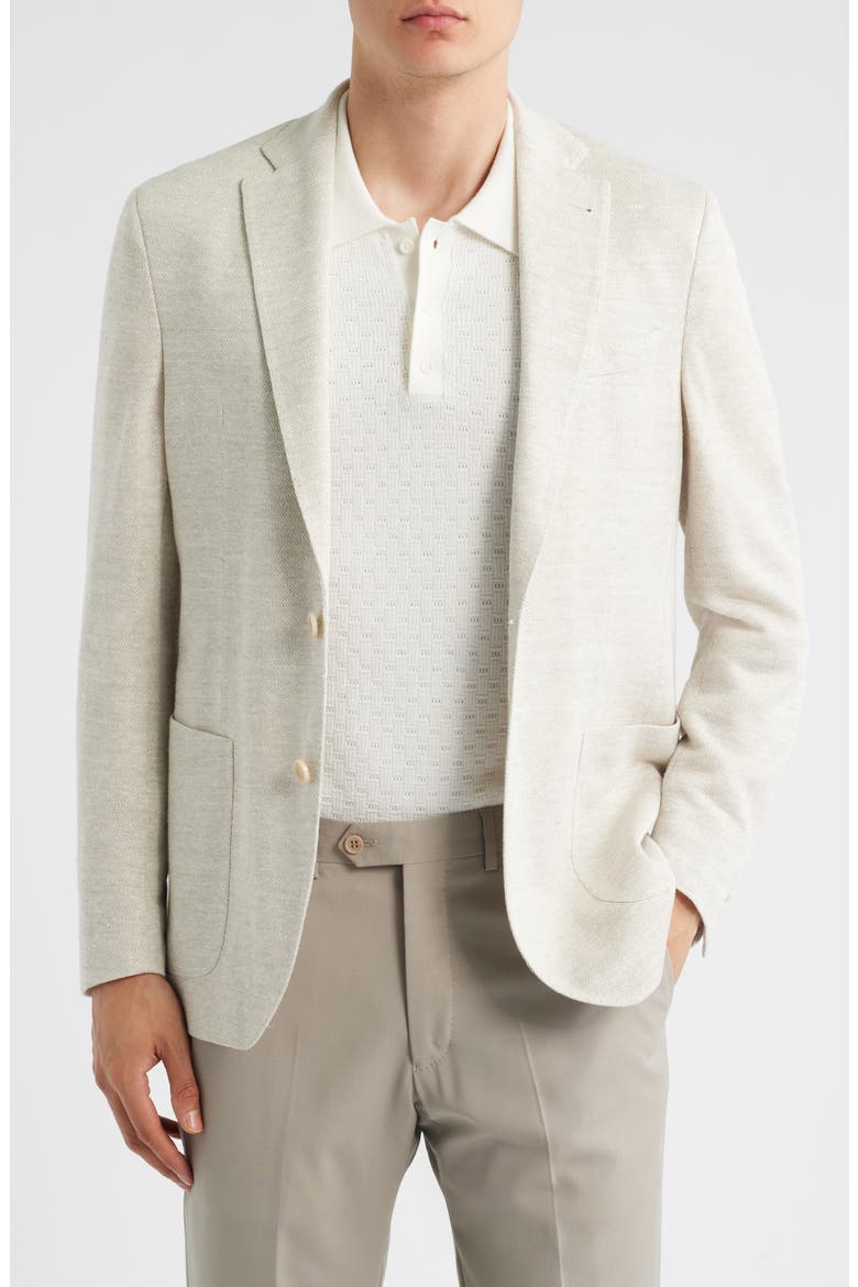 Hampton Tan Mélange Knit Linen Blend Sport Coat, Main, color, SAND