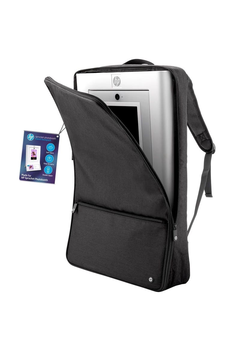 Sprocket Photobooth Travel Backpack (Black), Exclusively for the HP Sprocket Photobooth Printer, Main, color, Black