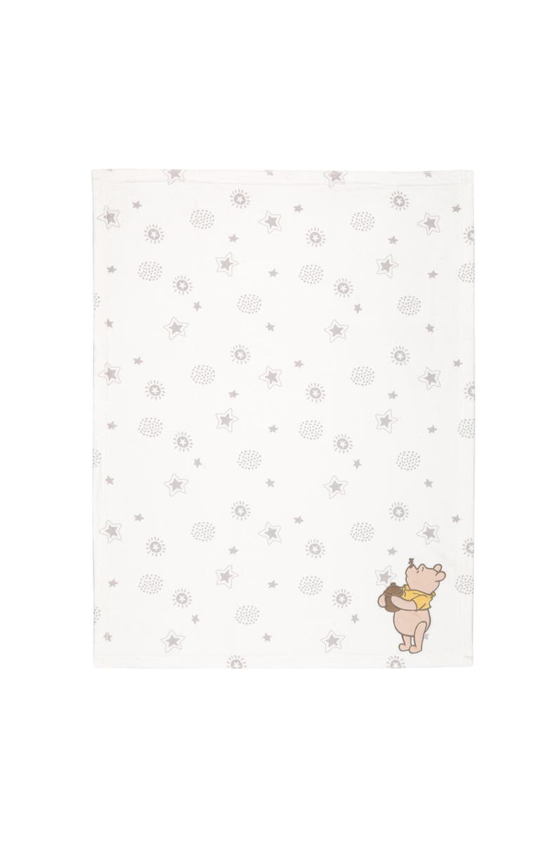 Lambs & Ivy Disney Baby WINNIE THE POOH Fleece Appliqued Baby Blanket, Alternate, color, Cream