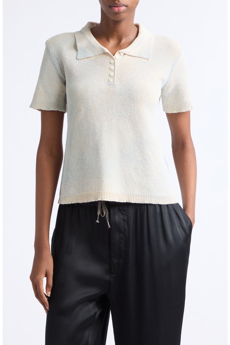 Stamped Cotton Polo, Main, color, PALE BLUE