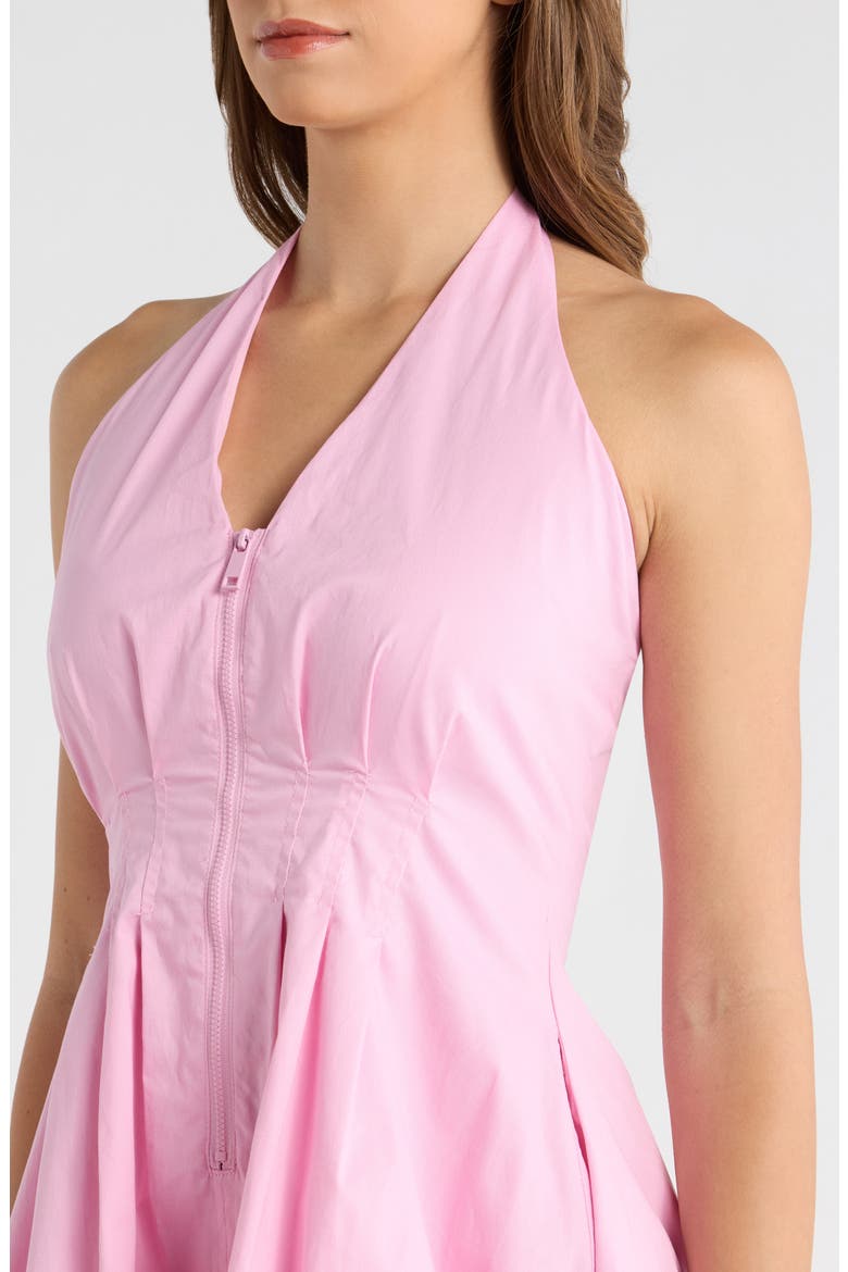 Dianna Halter Neck Stretch Cotton Minidress, Alternate, color, PASTEL LILAC