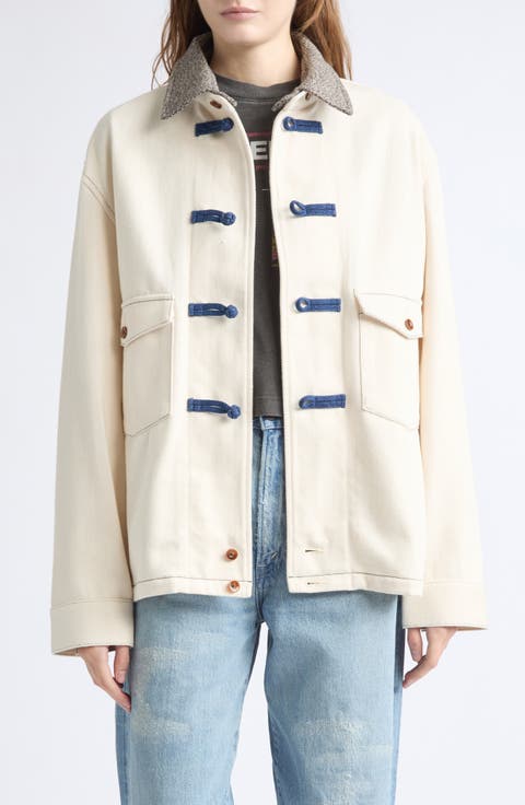 Loose Denim Jacket with Adjustable Collar