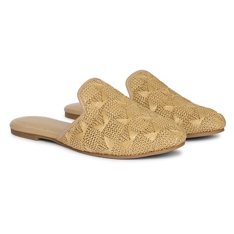 Andrea Raffia Slip-On Mule