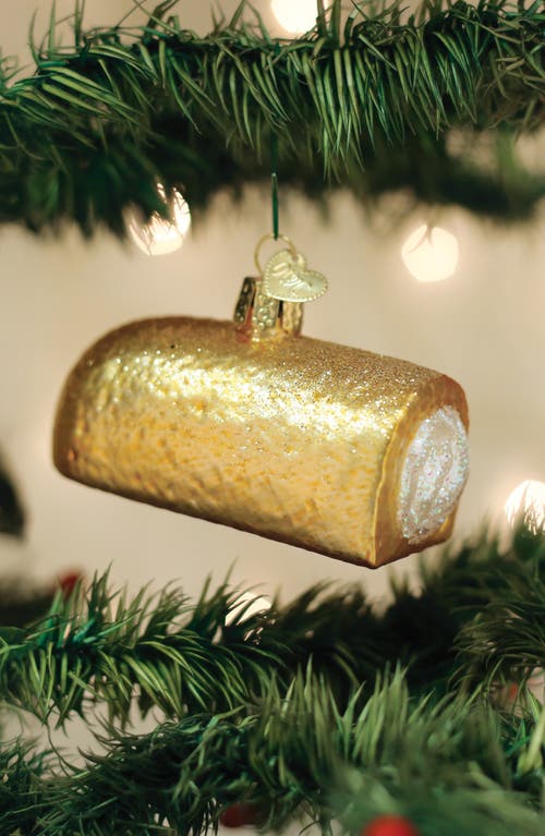 Old World Christmas Hostess Twinkie Glass Ornament In Gold