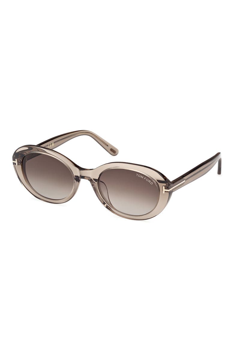 54mm Gradient Oval Sunglasses, Alternate, color, BROWN / GRADIENT BROWN