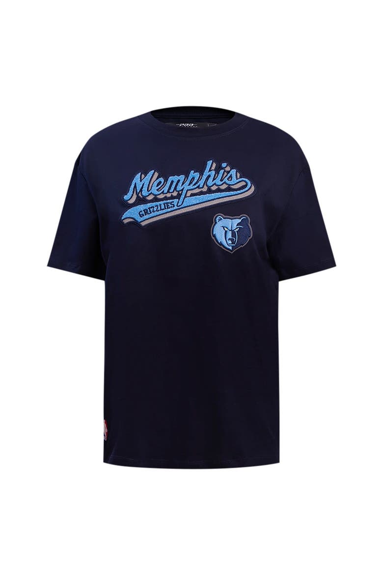 Women's Pro Standard Navy Memphis Grizzlies Script Boyfriend T-Shirt, Alternate, color, Navy