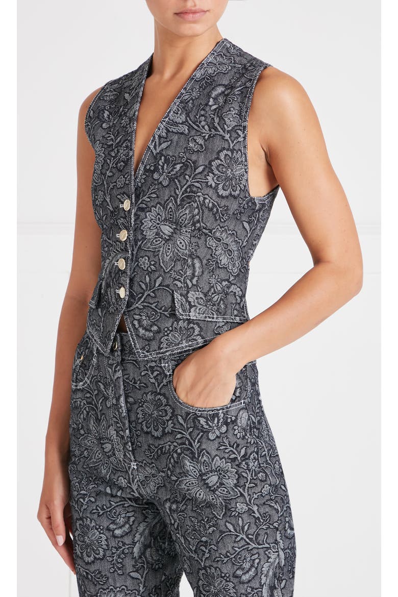 Francis Denim Waistcoat, Main, color, Washed Black