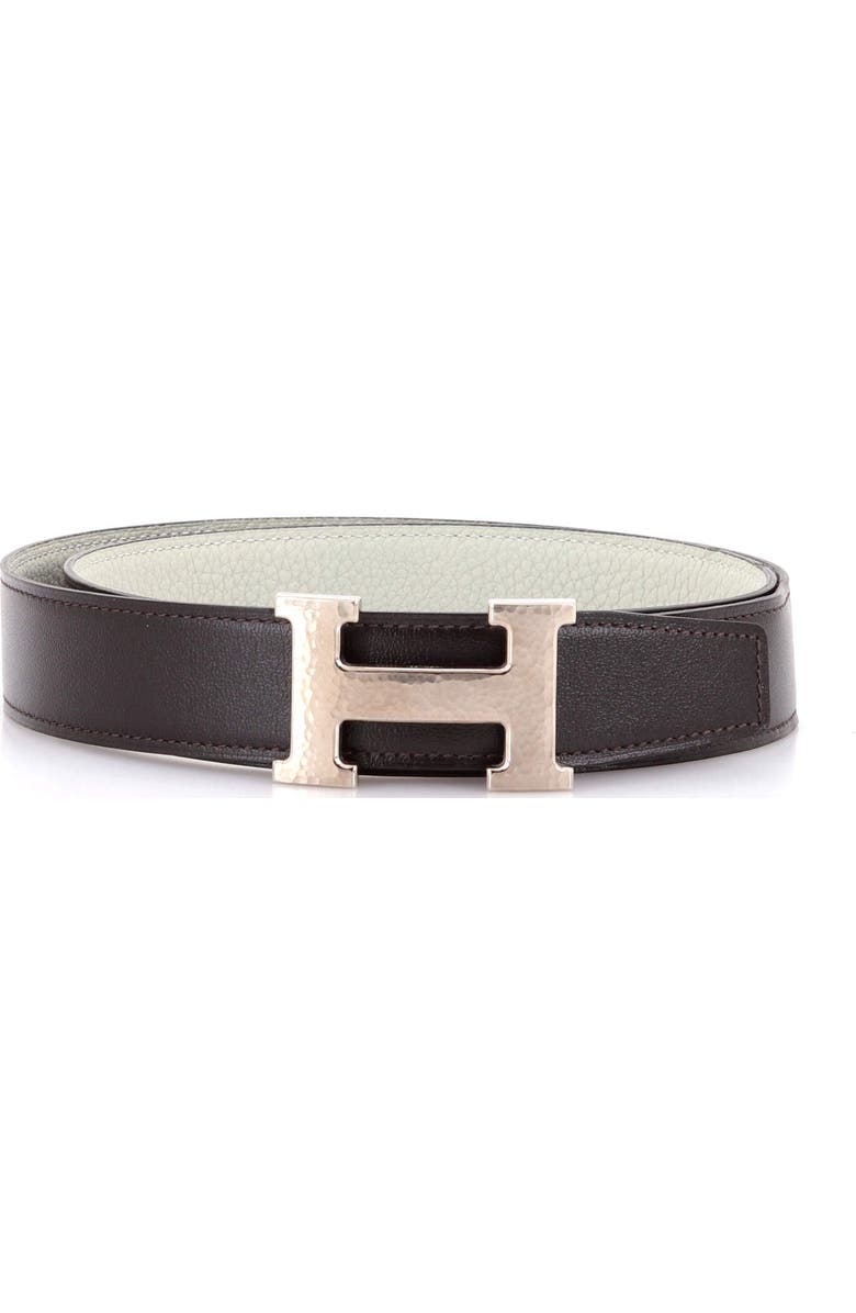 Pre-Owned Hermes Constance Martelee H Reversible Belt Leather with Hammered Hardware Wide, Main, color, Brown