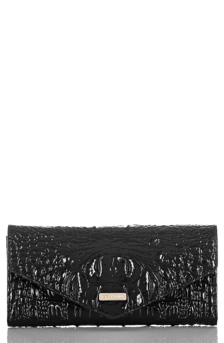 Brahmin Veronica Melbourne Croc Embossed Leather Envelope Wallet, Main, color,