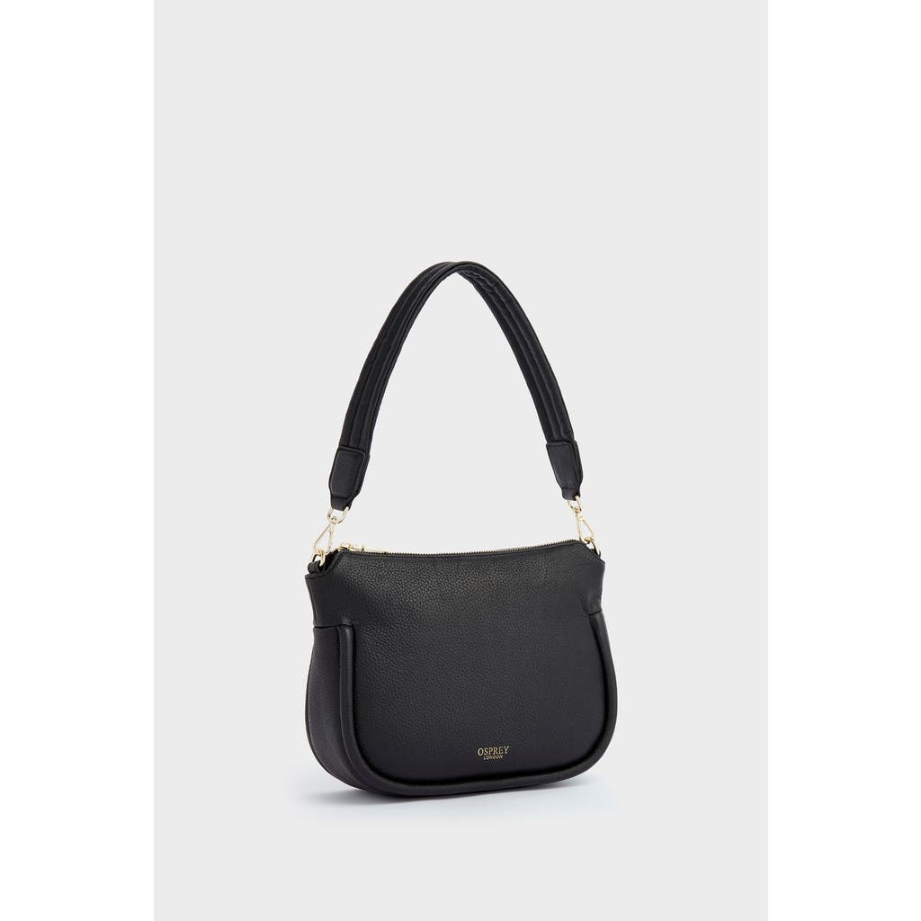 Osprey London The Hendrix Leather Shoulder Bag In Black