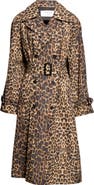 Saint Laurent Leopard Print Nylon Trench Coat
