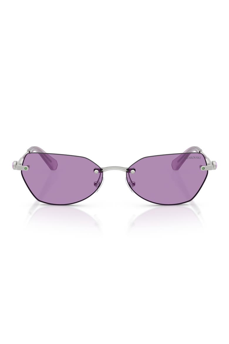 58mm Irregular Sunglasses, Main, color, SILVER / VIOLET
